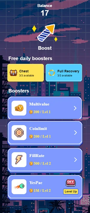 بخش boost ربات یس کوین