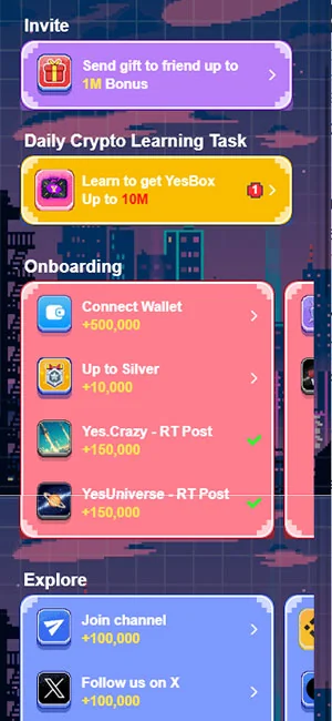 بخش earn یس کوین
