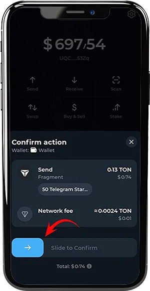 استارز تلگرام چیست؟ آموزش خرید و فروش استارز 5 تایید تراکنش خرید استارز در کیف پول