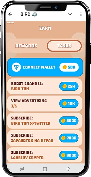 آموزش دریافت ایردراپ bird تلگرام 7 Earn در ایردراپ birdton