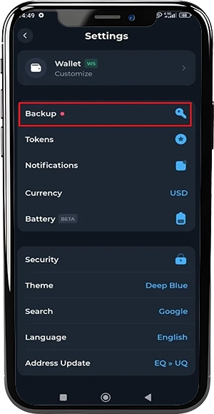 نحوه انتقال تون کیپر به گوشی جدید (آموزش تصویری) 1 گزینه Backup در تون کیپر