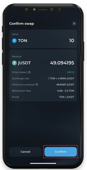 ایردراپ سونیوم (Soneium) چیست؟ آموزش دریافت ایردراپ سونی در تلگرام 11 گزینه Confirm Swap