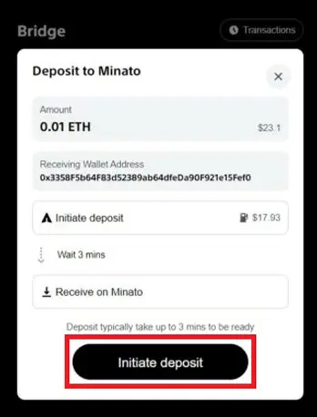 ایردراپ سونیوم (Soneium) چیست؟ آموزش دریافت ایردراپ سونی در تلگرام 5 گزینه Initiate deposit